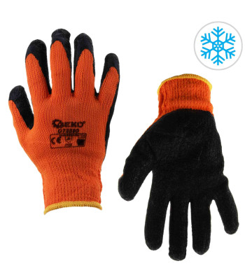 Žieminės šiltintos darbinės pirštinės – ORANGE, 9 dydis (12/480)
