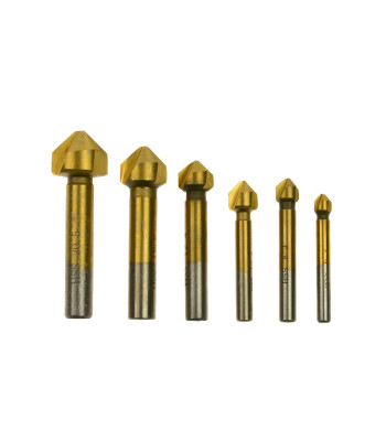 Kūginių frezų komplektas HSS TiN, 6 vnt. (50), 6,3-20,5mm