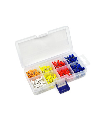 Izoliuotų kabelių antgalių rinkinys, 500 vnt. – 0,5 x 8mm, 0,75 x 8mm, 1,0 x 8mm, 1,5 x 8mm, 2,5 x 8mm
