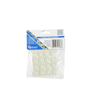 Skaidrūs apvalūs silikoniniai baldų amortizatoriai – 12mm, 16 vnt. (25/250)