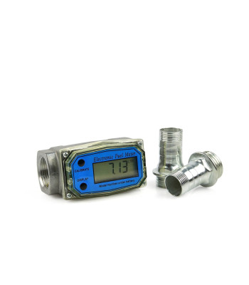 Universalus skysčių ir degalų srauto matuoklis LCD, 1"