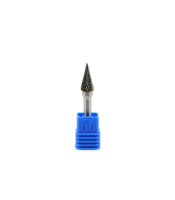 Kūginė rotacinė metalo dildė, 10x20mm, kotas 6mm
