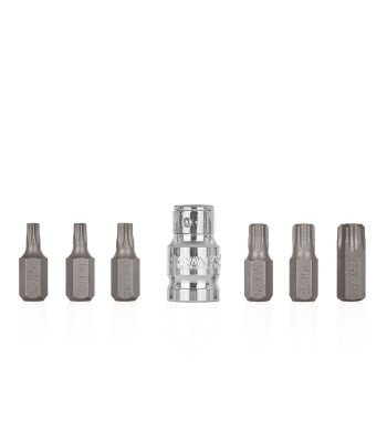 7 dalių atsuktuvų antgalių rinkinys, TORX T25–T55 (10/100)