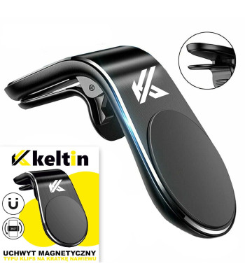 Magnetinis automobilinis telefono laikiklis – klipsas oro ventiliacijos grotelėms