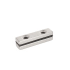 Plokšti neodimio magnetai su skylėmis varžtams, 2 vnt., 40x10x5mm
