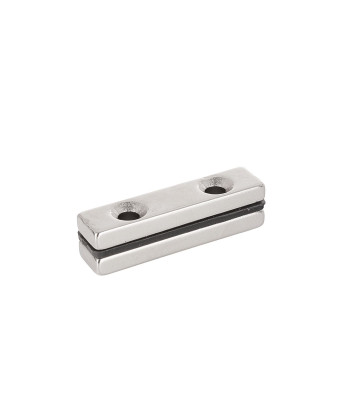 Plokšti neodimio magnetai su skylėmis varžtams, 2 vnt., 40x10x5mm