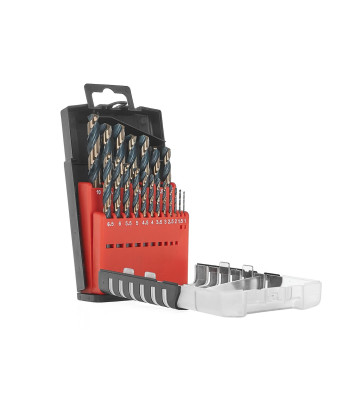 Metalo grąžtų rinkinys 19 vnt., HSS, 1.0–10.0mm (10/20)