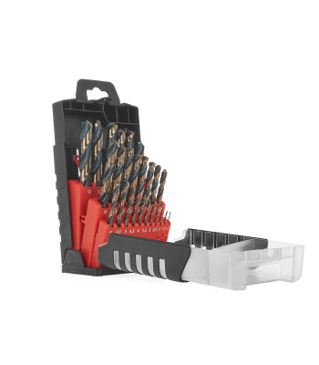 Metalo grąžtų rinkinys HSS 25 vnt. (5/10), 1,0–13,0 mm