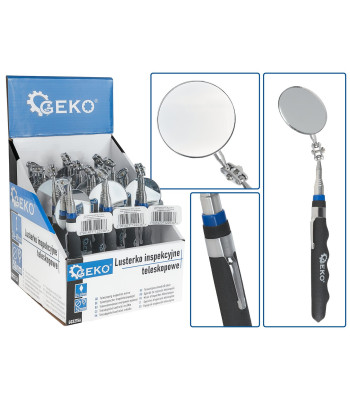 Teleskopinis apžiūros veidrodis, ekspozicinė dėžutė, 12 vnt. 24-69cm