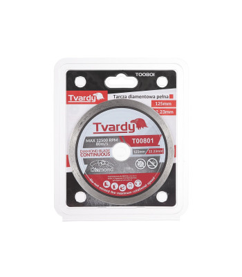 Deimantinis pjovimo diskas, ištisinis, Tvardy PROFI 125x7.5x22.23mm