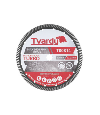 Deimantinis turbo pjovimo diskas Tvardy PROFI 230x10x22.23mm