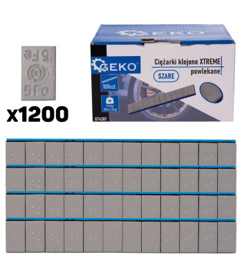 Klijuojami ratų balansavimo svareliai, pilki, dengti, 100 juostelių (6kg), XTREME 12x5g