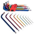 Geko spalvotų šešiakampių raktų rinkinys CrV (6/48), 9 vnt., 1,5–10 mm
