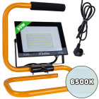 LED SMD prožektorius su statybiniu stovu ir kabeliu, šaltai balta šviesa, 50W, 6500K