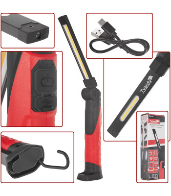 Sulankstoma dirbtuvių lempa su magnetu Tvardy, LED COB 5W + 3W, 2600mAh, 650lm, IP44