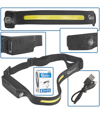 Priekinis žibintas su judesio jutikliu LED COB 3W + 1W XPE, 1200mAh, 350lm, IPX4