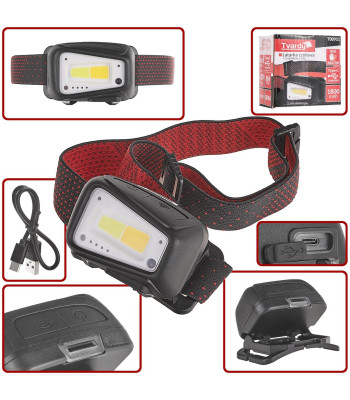 Priekinis žibintas su judesio jutikliu, LED COB, Tvardy, 8W (5W+3W), 1800mAh, 520lm, IP44 (50/100)