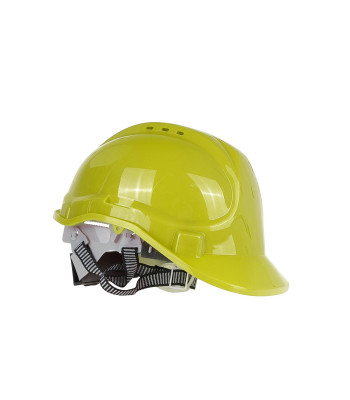 Apsauginis statybinis BHP šalmas, reguliuojamas, geltonas, 53–62 cm
