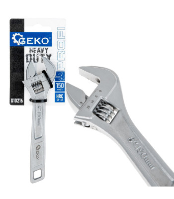 Reguliuojamas švediškas veržliaraktis GEKO PROFI HEAVY DUTY 6" 20mm (6/120)