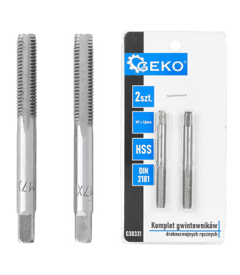 Rankinių smulkiapikių sriegiklių komplektas, 2 vnt. HSS DIN 2181 M7 x 1,0 mm (100/200)