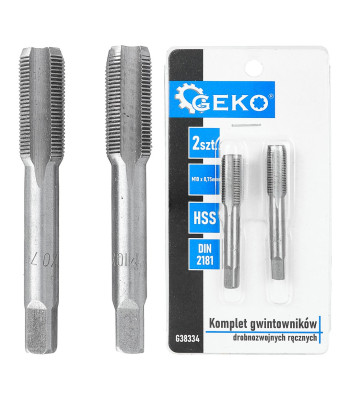 Rankinių smulkiojo sriegio sriegiklių komplektas HSS, 2 vnt. DIN 2181, M10 x 0,75 mm