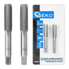 Rankinių smulkiojo žingsnio sriegiklių komplektas, 2 vnt., HSS, DIN 2181, M10 x 1,0 mm