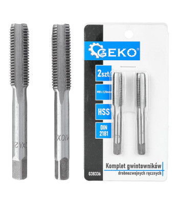 Rankinių smulkiapriegių sriegiklių rinkinys – 2 vnt. HSS, DIN 2181, M10 x 1,25 mm
