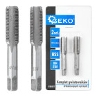Rankinių smulkių sriegių sriegiklių komplektas, HSS, DIN 2181, 2 vnt., M12 x 1,0 mm