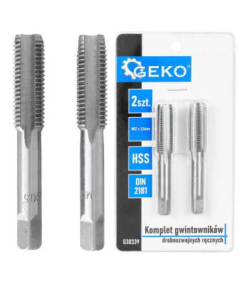 Rankinių smulkiojo žingsnio sriegiklių komplektas, 2 vnt. – M12 x 1,5 mm