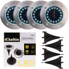 Saulės energija įkraunamas sodo įleidžiamas šviestuvas 16LED, 4 vnt.