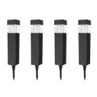 Į žemę įsmeigiamų saulės energija maitinamų sodo šviestuvų rinkinys 6x6x40cm (4/60)