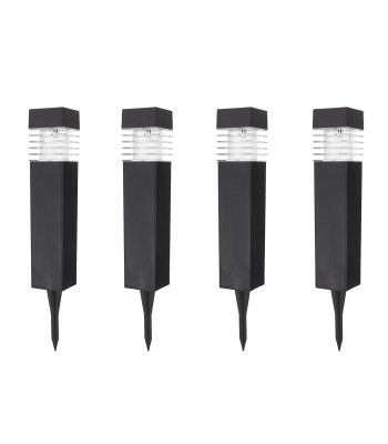 Į žemę įsmeigiamų saulės energija maitinamų sodo šviestuvų rinkinys 6x6x40cm (4/60)