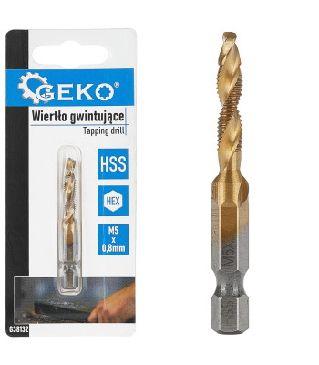 Sriegimo grąžtas (kombinuotas) HSS HEX M5 x 0,8 mm (50/250)
