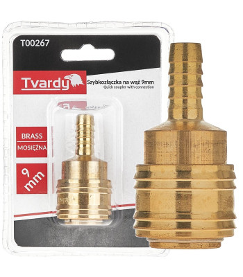 Žalvarinė greitoji jungtis žarnai, vidinio tipo, 9mm (1/10/100)
