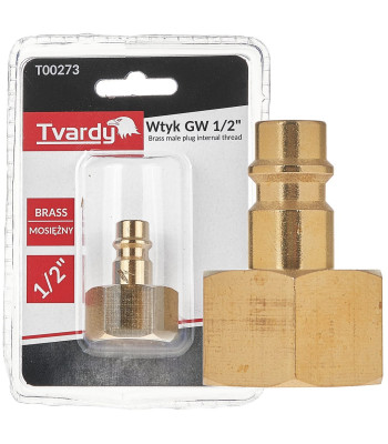 Žalvarinis vyriškas kištukas su vidiniu sriegiu, GW tipo, 1/2" (1/10/100)