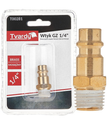 Žalvarinis kištukas, vyriškas tipas, GZ 1/4" (1/10/100)