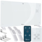 Stiklinis baltas konvekcinis šildytuvas su LCD, nuotolinio valdymo pultu ir WiFi 2500W