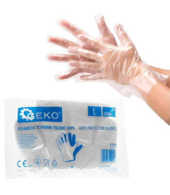 Vienkartinės apsauginės HDPE pirštinės, 100szt.