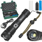 Taktinis LED žibintuvėlis XHP50 15W 1800mAh 1500lm IPX3