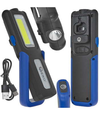 Dirbtuvinė lempa POWERBANK su magnetu ir reguliuojamu LED COB apšvietimu, 5W + 3W, 2000mAh, 400lm, IP44 (10/40)