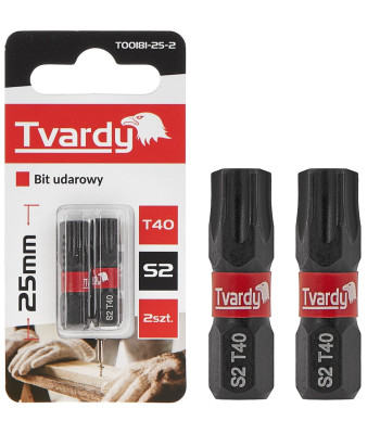 Smūginis antgalis Tvardy, T40, 25 mm, S2 (2/10/50/500)