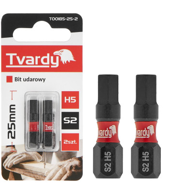 Smūginis antgalis Tvardy H5 S2 25mm (2/10/50/500)