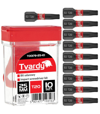 Smūginis Torx antgalis, dėžutė (10/120) – Tvardy T20 25mm S2