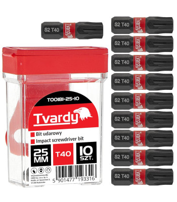 Smūginis antgalis, dėžutė (10/120) – Tvardy T40 25mm S2