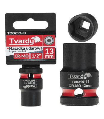 Smūginė galvutė Tvardy CR-MO 1/2", 6-kampė, 13mm (10/200)