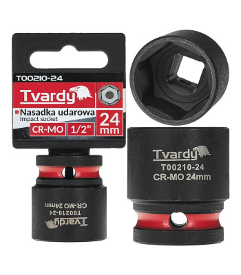 Smūginė šešiakampė galvutė Tvardy CR-MO, 1/2", 24mm (10/100)