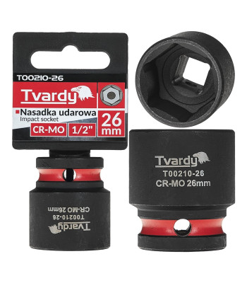Šešiakampė smūginė galvutė Tvardy CR-MO 1/2" 26mm (10/60)