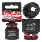 Smūginė galvutė Tvardy CR-MO, šešiakampė, 1/2″, 28 mm (10/60)