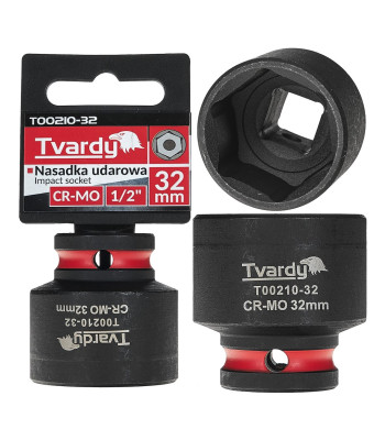 Smūginė galvutė Tvardy, trumpa, CR-MO, 1/2" 6-kampė, 32mm (10/40)