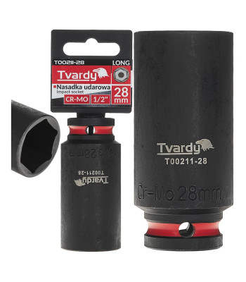 Ilga šešiakampė smūginė galvutė CR-MO – 1/2″, 28 mm (6/36)